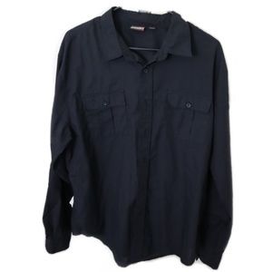 Black casual button down shirt